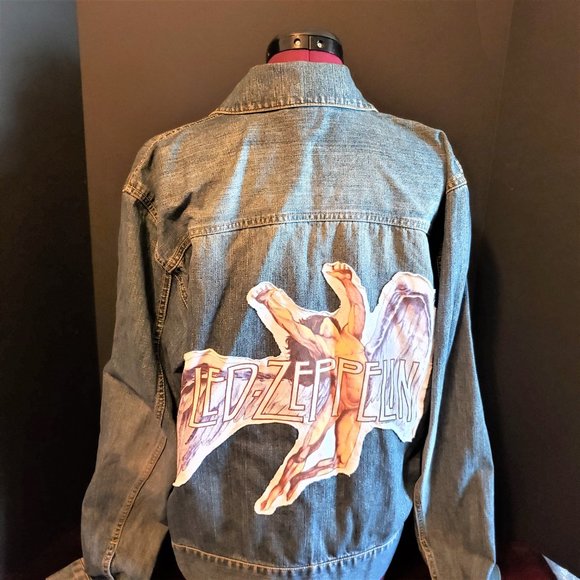 Denim Jacket Art Project 'Led Zeppelin' Vintage - Picture 6 of 9